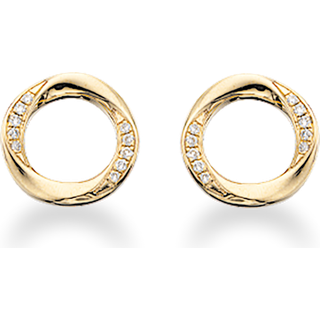 Scrouples Cirkel Ørestikker i 14 Karat Guld med Brillanter 0,07 Carat W/SI