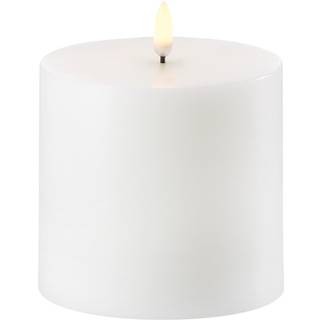 Uyuni Led Bloklys 10x10 Cm - LED-lys Jomfruelig Paraffinvoks Nordic White - UL-PI-NW-C10110