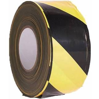 Afspærringsbånd ikke klæbende 75 mm x 500 m gul/sort
