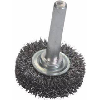 Norton Axial børste, krympet tråd 80x20x6mm monteret på skaft 0,3mm tråd