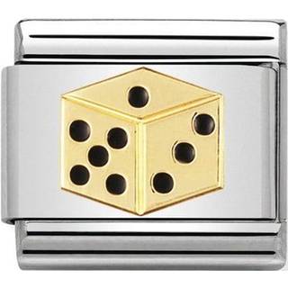 Nomination Classic - GOOD LUCK Edelstahl, Email und 18K-Gold (Wurfel) - schwarz