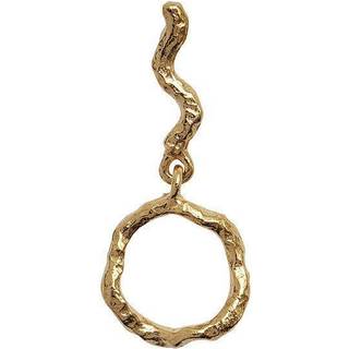 Petit Wavy Dangling Circle Ørering, Guld