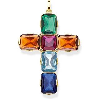 Thomas Sabo Anhänger - Kreuz Farbige Steine Gross - PE858-996-7 - gold