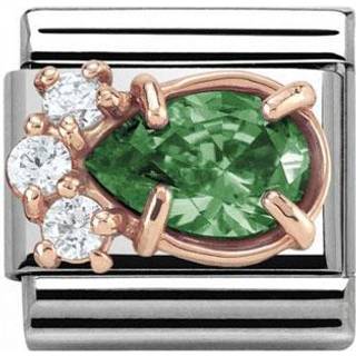 Nomination Couture Rose Gold & Green Crystal Charm