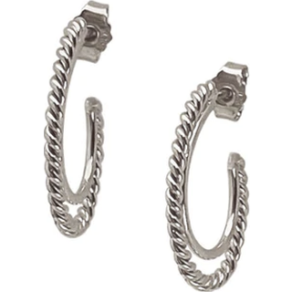 Heiring Braided Creol Rhodineret Sølv Øreringe 52-5-04RH
