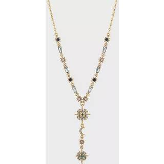 Mood Mood Gold Tone Multi Coloured Fine Celestial Y Necklace