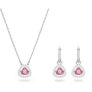 Una Set, Trilliant-Schliff, Rosa, Rhodiniert