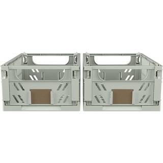 Schou opbevaringskasse foldbar 17x12,5x7 cm Mint Green 2 stk
