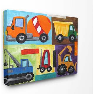 Stupell Industries Construction Trucks Set Canvas Wall Art 24 X 30 Design af kunstneren Njoyart