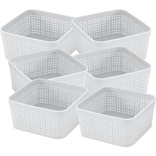 Forenkle 6 Pack Organisation Set | Firkantede skraldespande | Multipurpose | Kontor | Skrivebord | Dorm | Badeværelse | Opbevaringskurv | Små gen