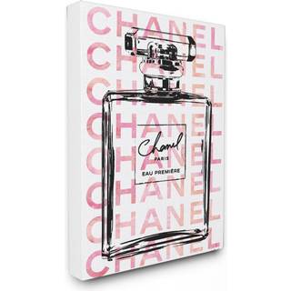 Stupell industrier glam parfume flaske med ord lyser?d sort strakt l?rred v?gkunst stolt lavet i USA