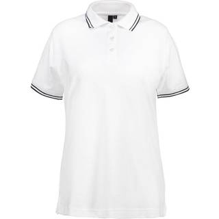 ID 0523 Kontrast poloshirt stretch dame Hvid 3XL