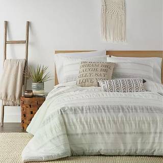 LevTex Home - Pickford Duvet Cover Set - Full/Queen Duvet Cover + To Standard Pillow Cases - Gray Taupe Off -White - Jacquard Tribal - Dynecover