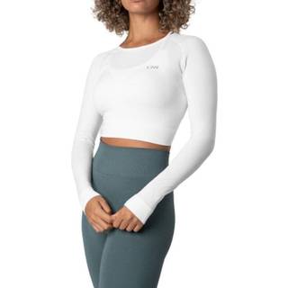 Define Seamless LS Crop Top White Wmn