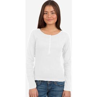 Neutral Dame Grand-dad Langærmet T-Shirt Hvid Hvid