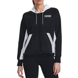 Sweatshirt med hætte Under Armour Rival + FZ Hoodie-BLK 1369852-001 Størrelse S