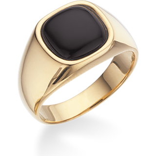 Scrouples Signet Forgyldt Sølv Herrering med Onyx