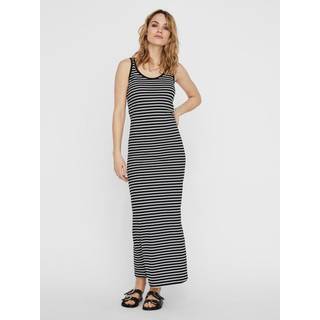 Maria Kjole - Sort/Hvid Stribet - Dame - M - Vero Moda