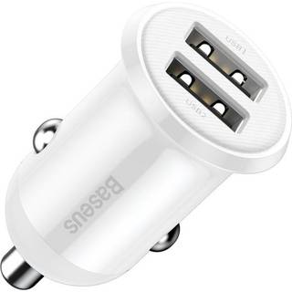 Baseus Grain Pro Biloplader 2x USB-A 4.8A - Vit
