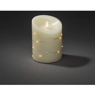 LED-vokslys creme Lysfarve rav Højde14cm