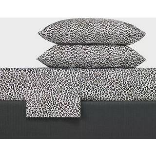 Betsey Johnson - Queen Sheets Luksuri?st satin senget?j s?t glat og silkeagtig boligindretning (leopard 4 pcs dronning)