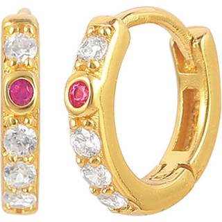 Hultquist Ruby Hoops forgyldte øreringe, Ø 13 mm