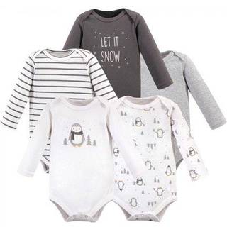 Hudson baby unisex baby bomuld langærmet bodysuits grå pingvin 6-9 måneder os