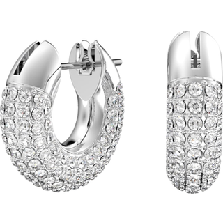 Swarovski Dextera White Cystal Hoop Earrings - Silver