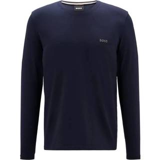 BOSS langærmet t-shirt lavet af økologisk bomuld i mørkeblå til herre.