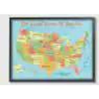 Stupell Industries Amerikas Forenede Stater USA Kids Kort indrammet Giclee Texturized Art Proudly Made in USA