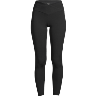 Overlap High Waist Tights, Black