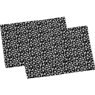 Marimekko - Pillowcase Set Cotton Percale Bedding Smooth & Cool Home Decor (Pikkuinen Unikko Black Standard)