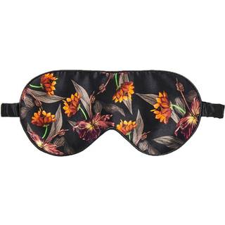 Fan Palm Sleeping Eye Mask 100% Mulberry Silk Black Hibiscus