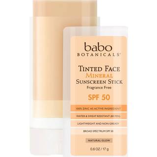 Babo Botanicals Daily Sheer Mineral Tinted Sunscreen Stick SPF50 - Naturligt zinkoxid - For ansigt - For alle aldre - EWG Verified - Vandbestandi