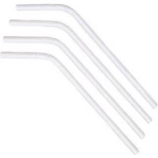 Bionedbrydelige sugerør Ø6x240mm m knæk papir hvid, 500 stk