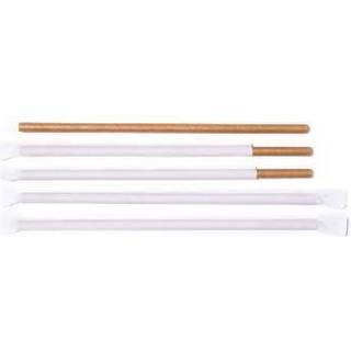 Papirsugerør Ø8x250 Mm Brun Uden Knæk Enkeltpakket 500 Stk.
