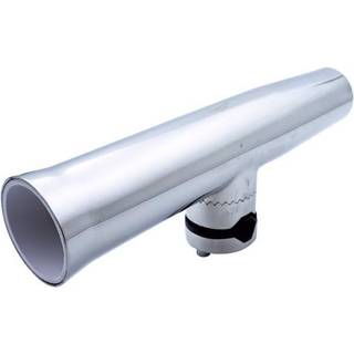 Stangholder til båd (håndliste / ræling), til 1 fiskestang, passer rør Ø25 - 32 mm, rustfrit stål AISI 316, silver