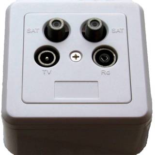 Triax Wall Outlet - FM/TV/SAT-Twin - Terminated