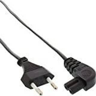 Lysnetkabel med vinklet IEC 320 C7 netstik (8-tals) - 10 m