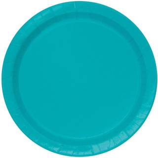 8 stk . Paptallerkener turkis 23 cm - (Plastfri)