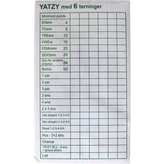 Yatzy Blok - til 6 terninger (3 stk/pk)