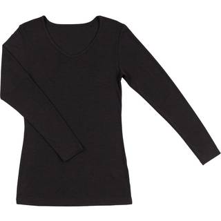 Joha uld silke langærmet t-shirt sort kvinder X-Small