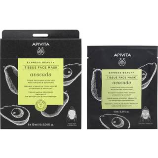 Apivita Express Beauty Moisturizing Tissue Face Mask Avocado Fugtgivende ansigts sheetmaske med udglattende effekt 10 ml - 10 ml