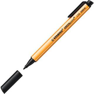 Stabilo 150-6088-46 Sort, greenpoint Fibre-Tip 0,8mm (10stk.)