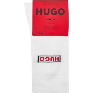 HUGO 2pak bomuldsstrømper i sort med logo til kvinder