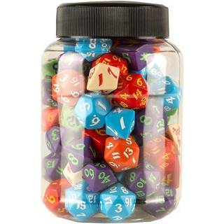 Round Jar of Classic RPG Dice (80)