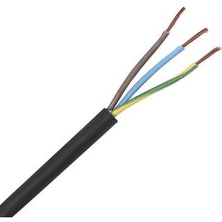 Lampeledning, 3-leder gummikabel | sort (3x1,5 mm²) | Pr. meter
