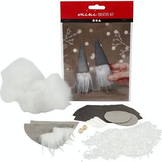 Mini DIY Kit til Næsenisser - 12 cm, Grå, 2 stk.