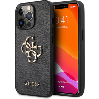 Guess 4G Big Metal Logo iPhone 13 Pro Max Hybrid Cover - Brun