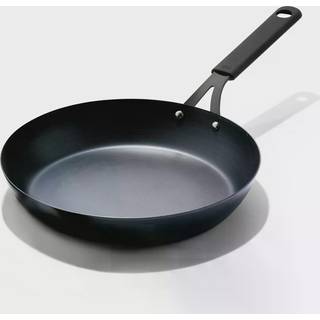 OXO Obsidian Pre-Seasoned Carbon Steel 12"""" stegepande med aftagelig Silikone Hndtag Holder Induktion Ovn Sikker Sort